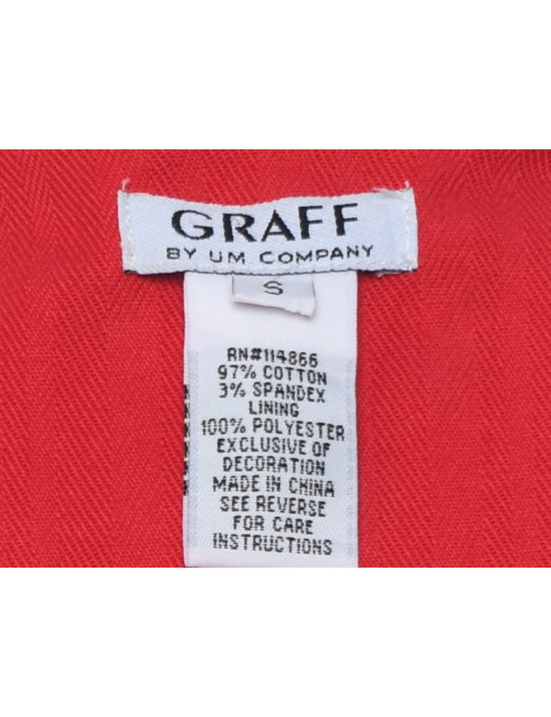 Embroidered Red Waistcoat - S