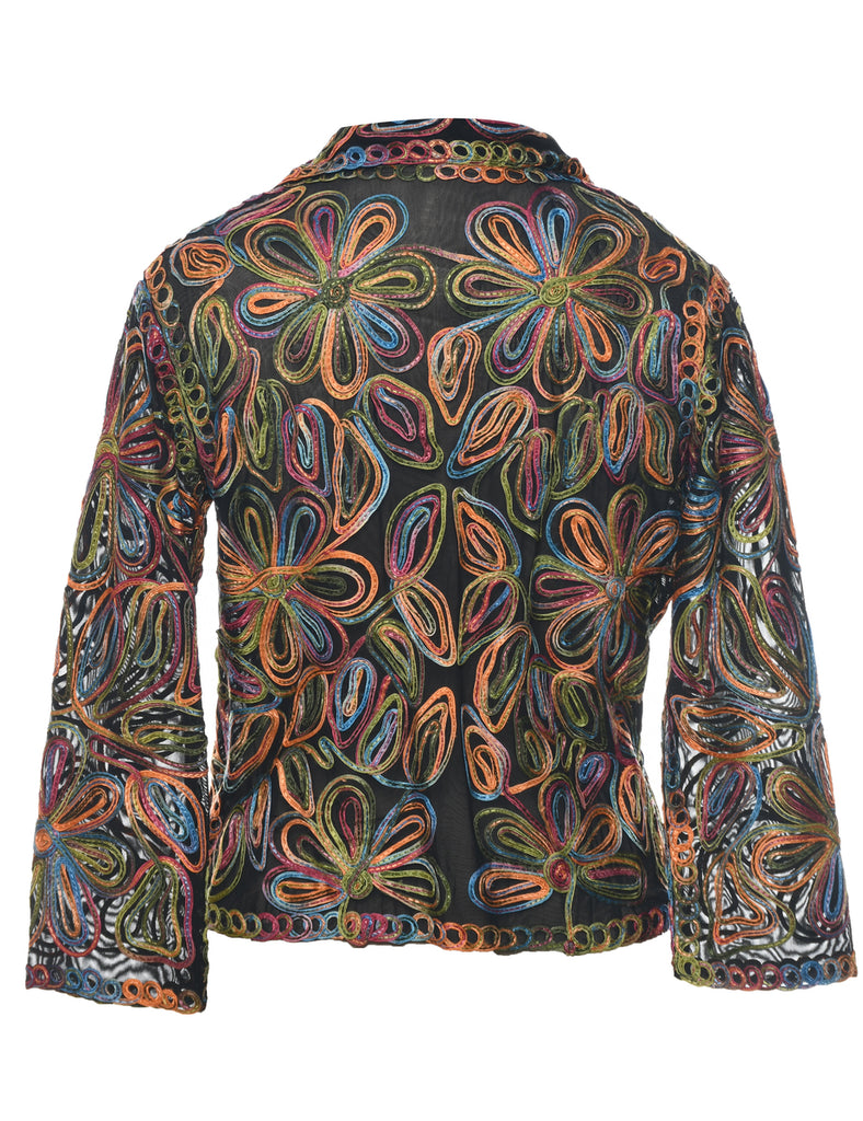 Embroidered Sheer Jacket - M