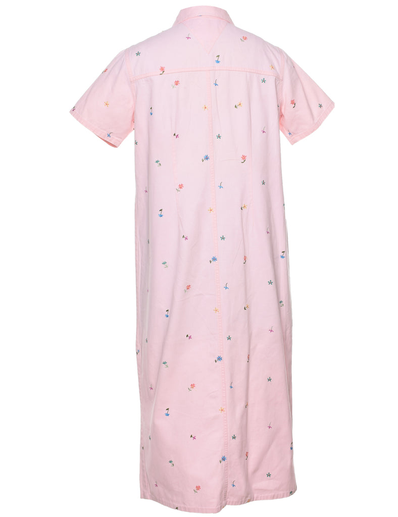 Embroidered Shirt Dress - M