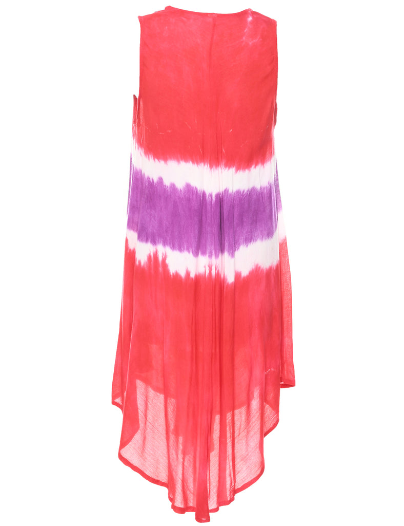 Embroidered Tie-dye Effect Dress - XL