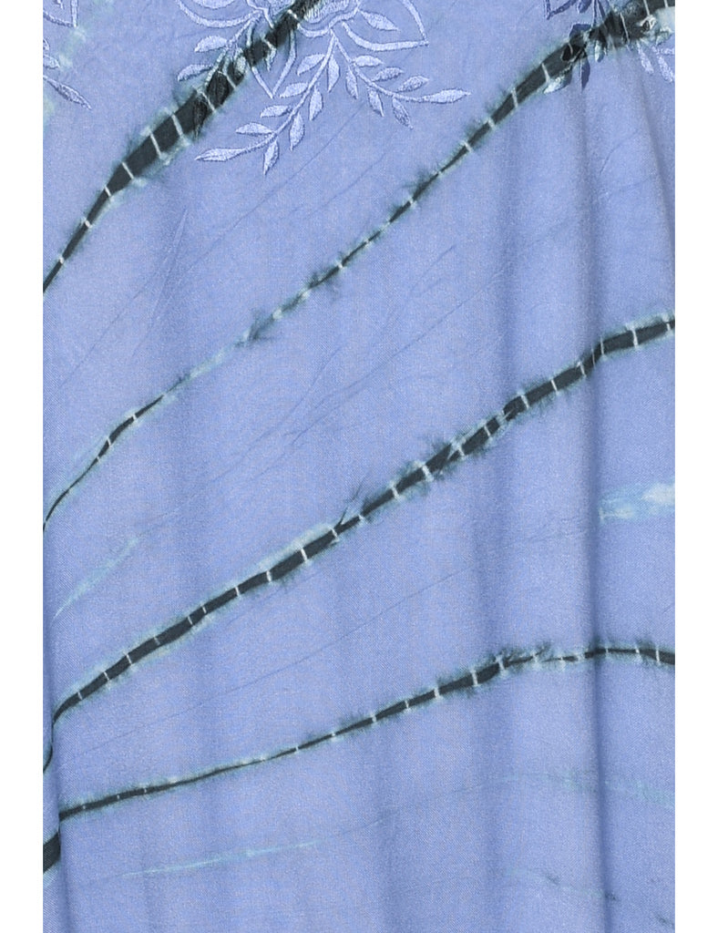 Embroidered Tie-dye Effect Dress - L