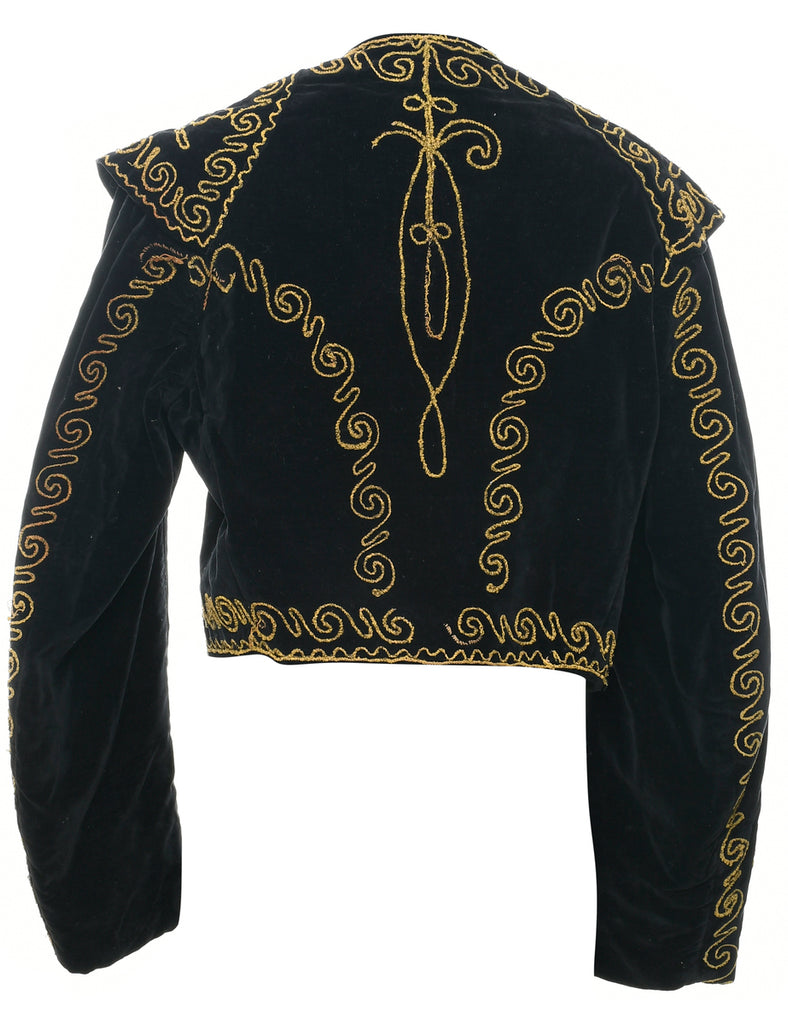 Embroidered Velvet Evening Jacket - L
