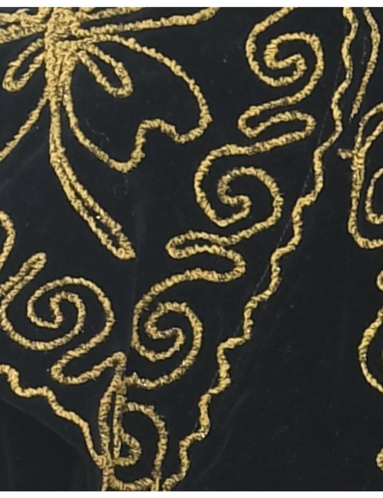 Embroidered Velvet Evening Jacket - L