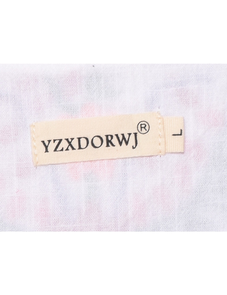 Embroidered White Top - L