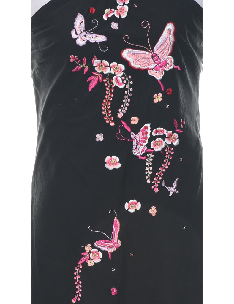 Embroidered Y2K Party Dress - M