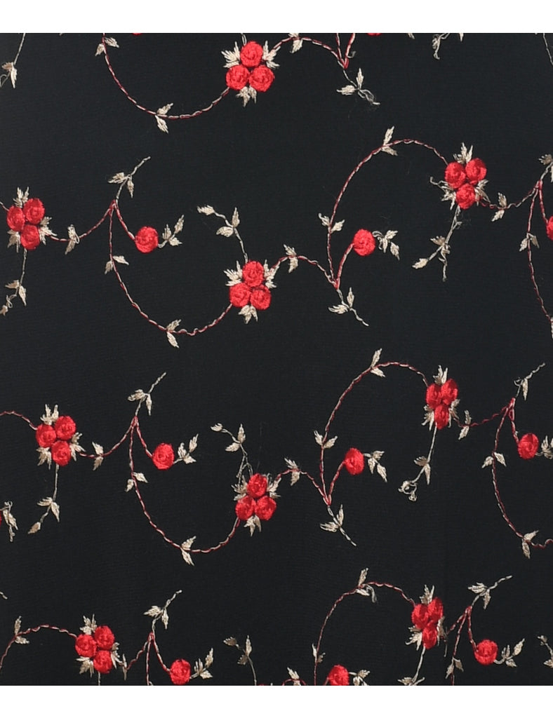 Embroidered Y2K Strapless Dress - S