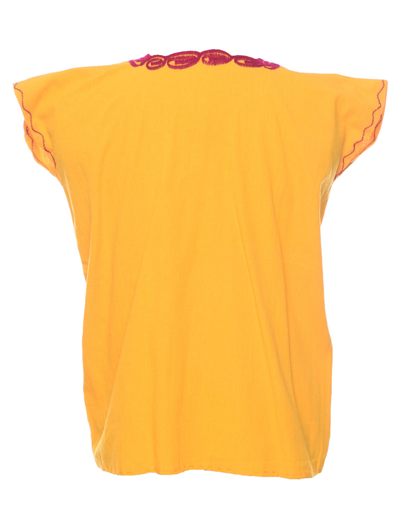 Embroidered Yellow Top - L