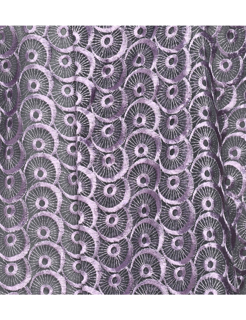 Embroidery Purple Cropped Kimono - L