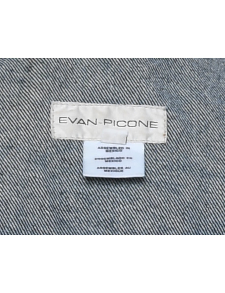 Evan Picone 1990s Handpainted Indigo Denim Jacket - M