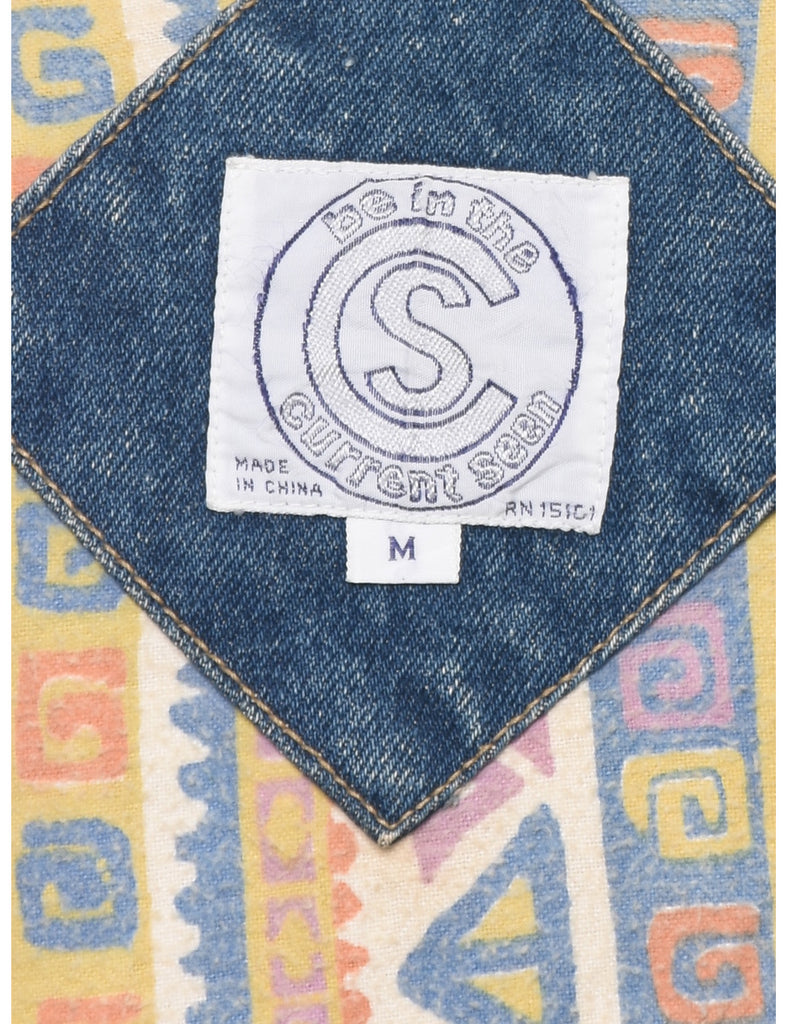 Extra Long Acid Wash Denim Jacket - XL