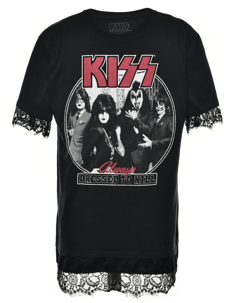 Extra Long Kiss Band T-shirt - M