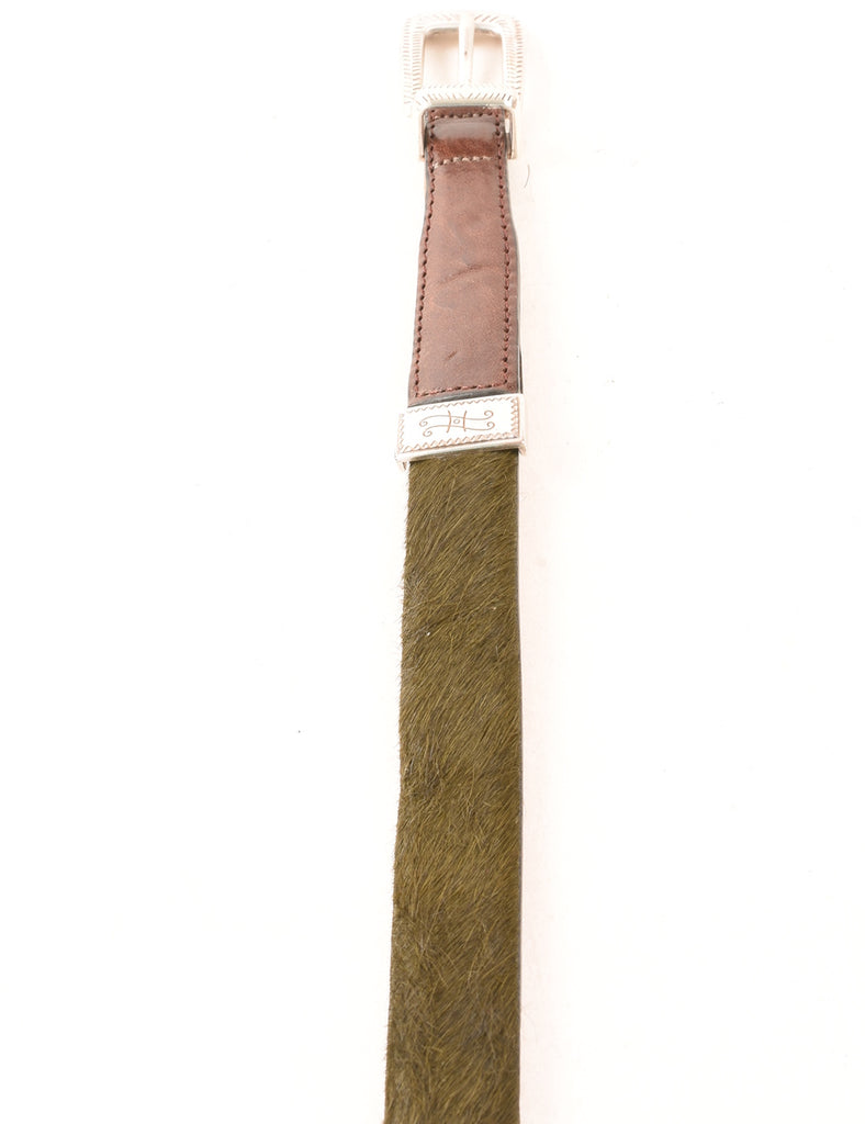 Faux Fur Trim Fashion Belt - S