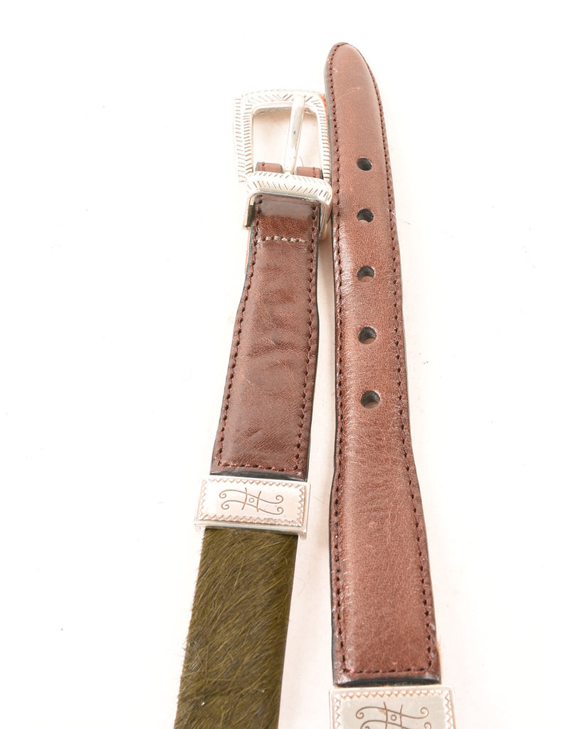 Faux Fur Trim Fashion Belt - S