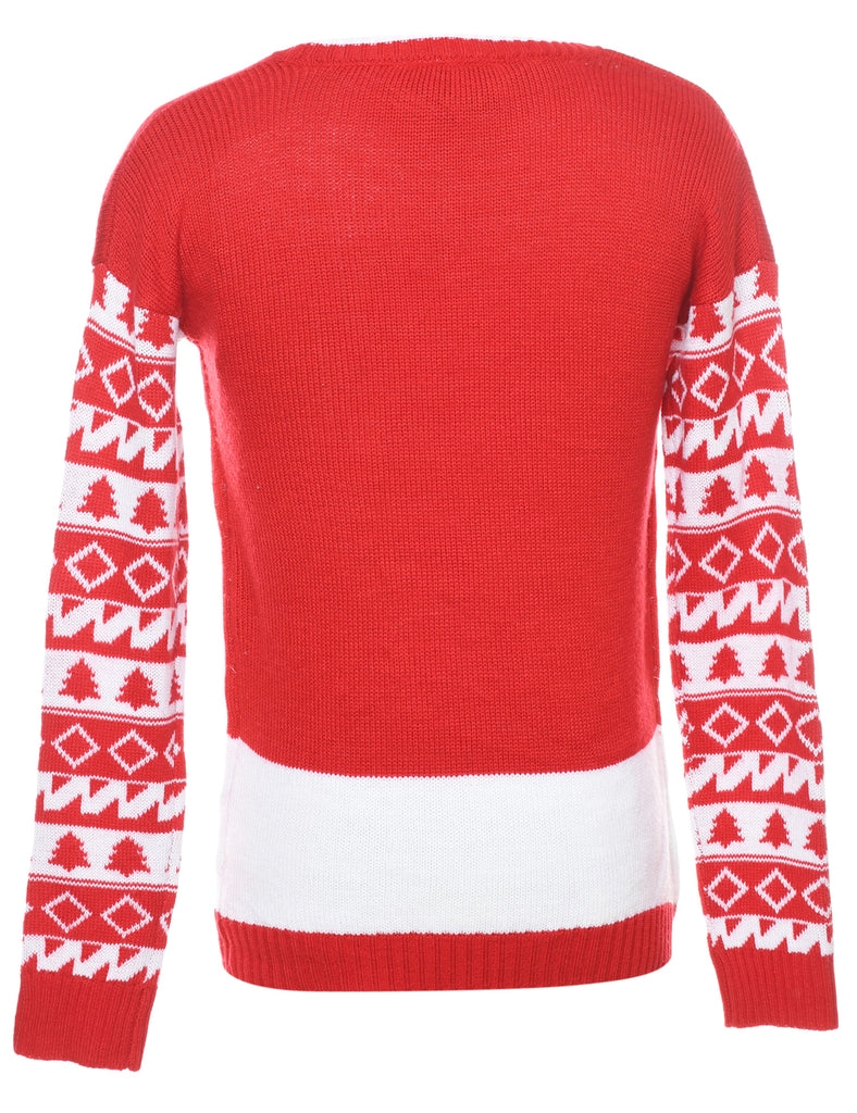 Festive Print Christmas Jumper - M
