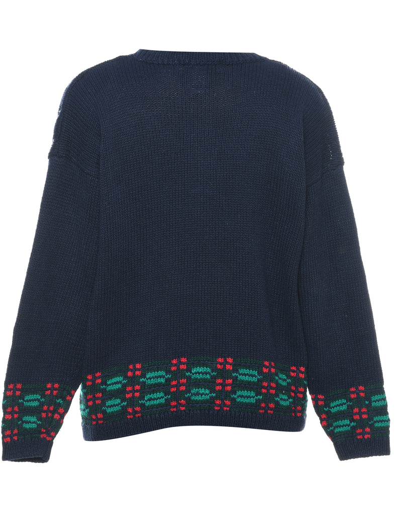 Festive Print Christmas Jumper - M