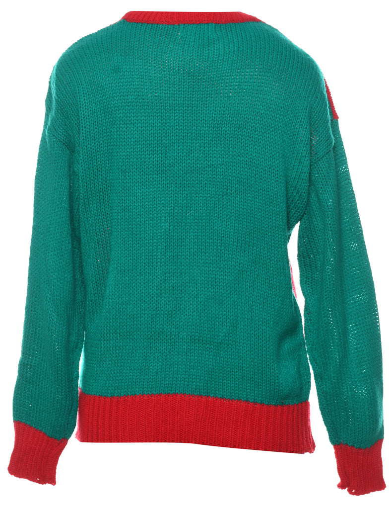 Festive Print Christmas Jumper - L