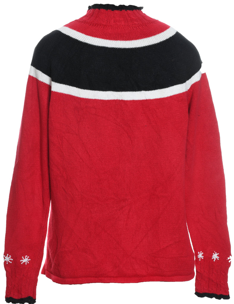 Festive Print Christmas Jumper - XL