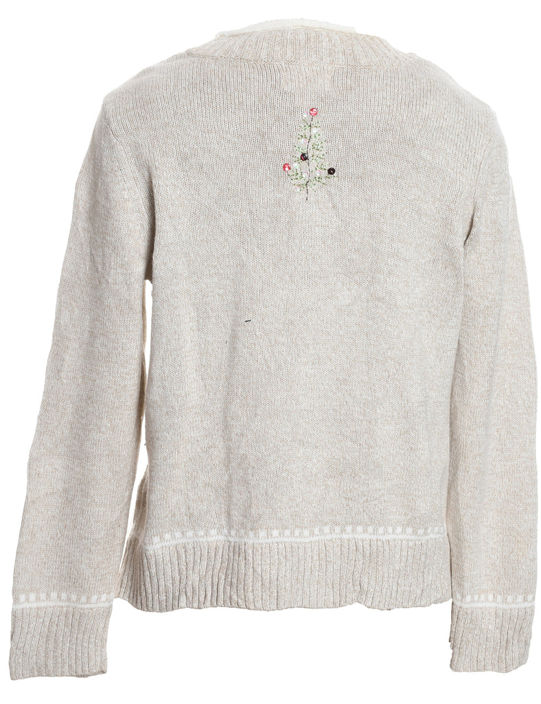 Festive Print Christmas Jumper - M