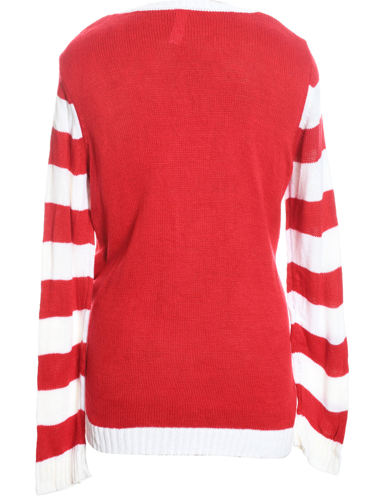 Festive Print Christmas Jumper - XL