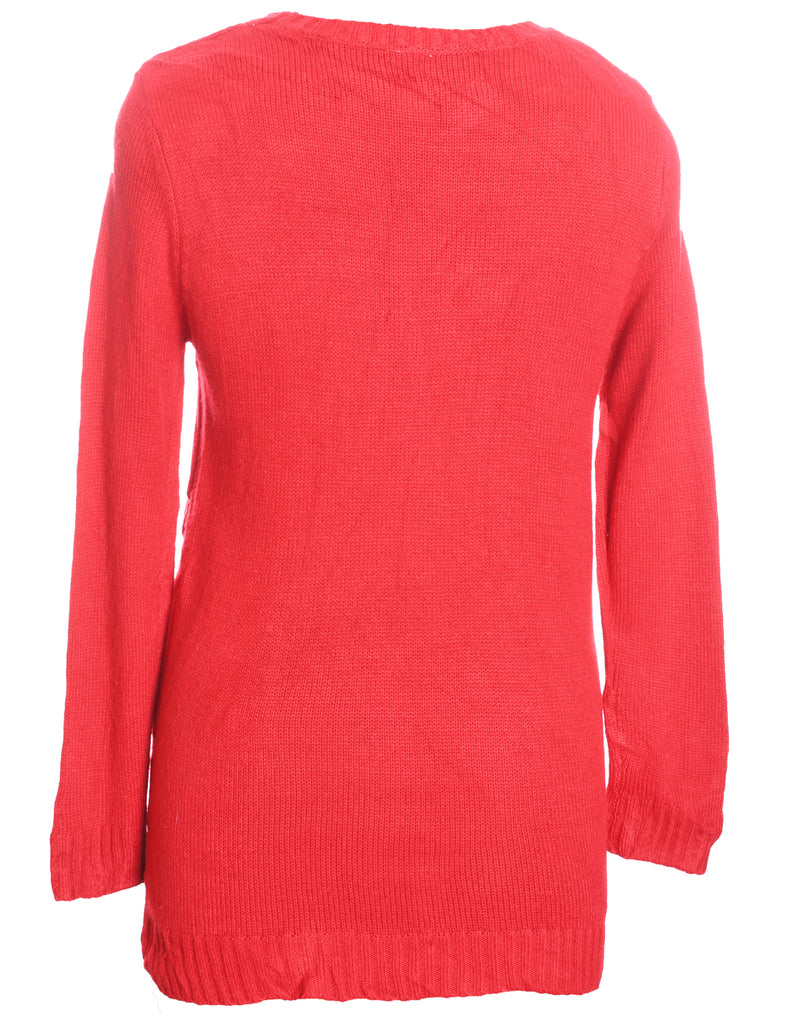 Festive Print Christmas Jumper - S