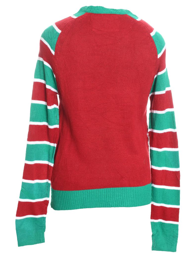 Festive Print Christmas Jumper - M
