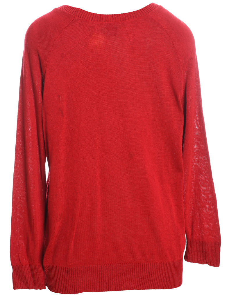 Festive Print Christmas Jumper - XL