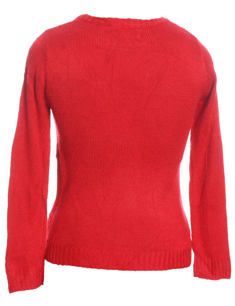 Festive Print Christmas Jumper - L