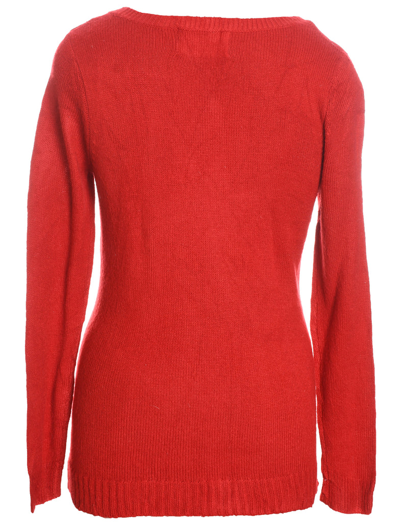 Festive Print Christmas Jumper - S