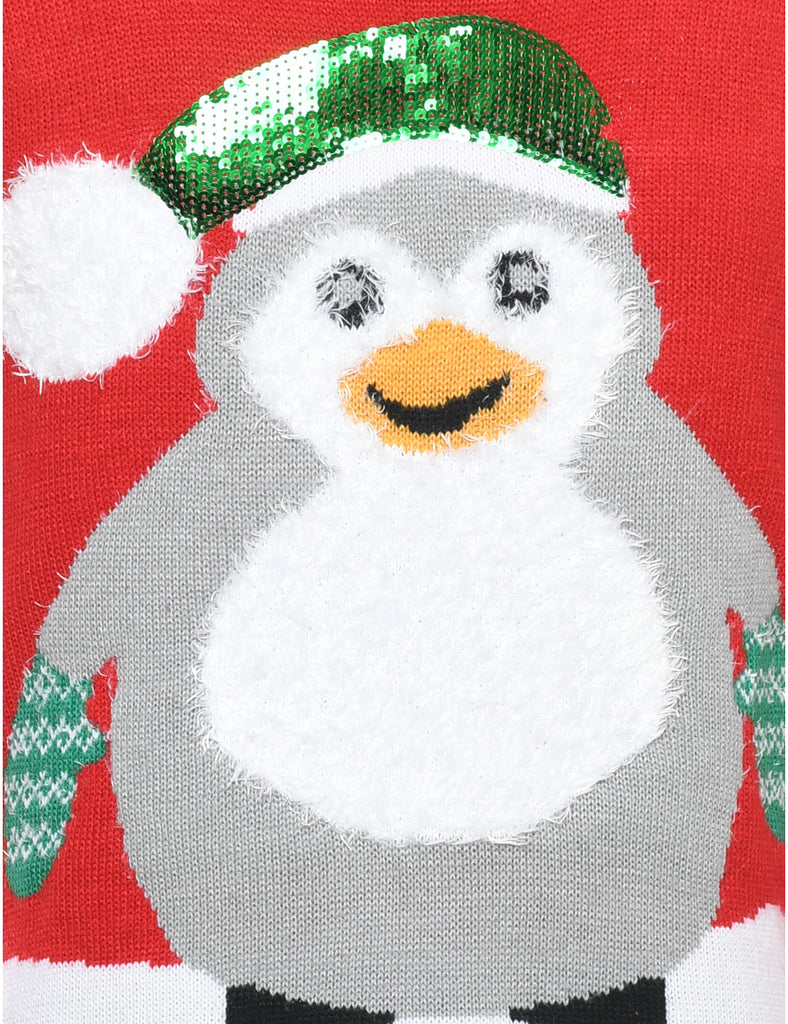 Festive Print Christmas Jumper - M
