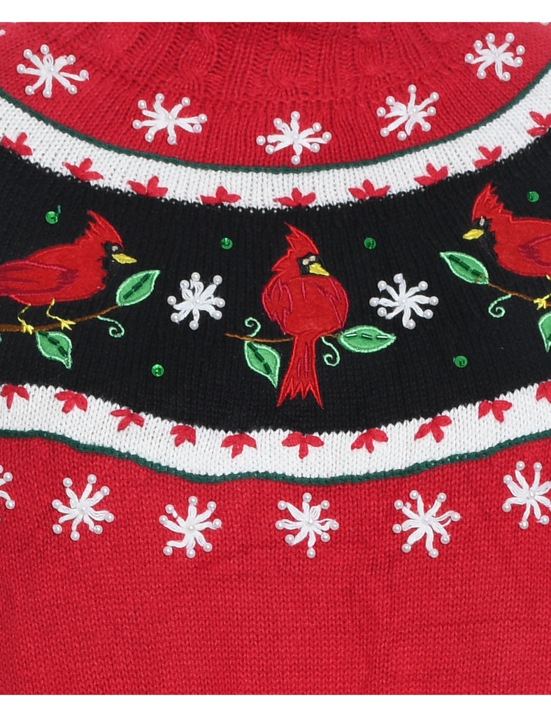 Festive Print Christmas Jumper - XL