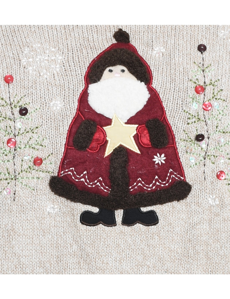 Festive Print Christmas Jumper - M