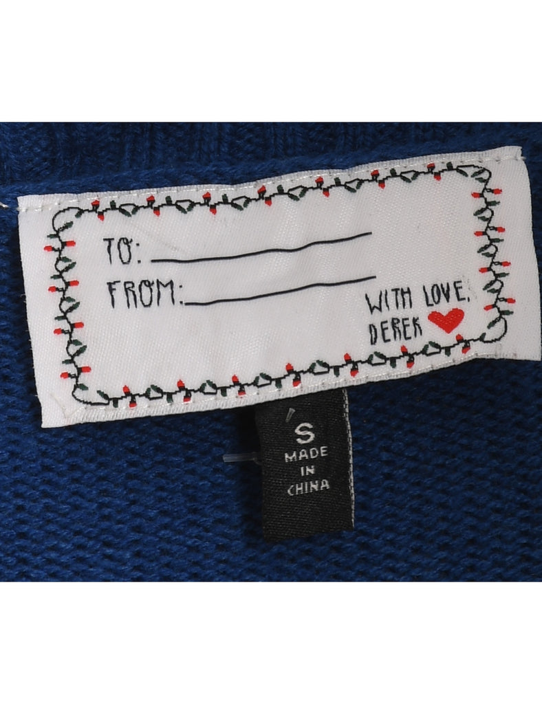 Festive Print Christmas Jumper - S