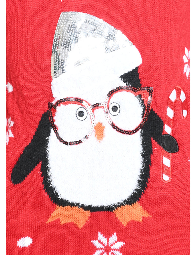 Festive Print Christmas Jumper - S