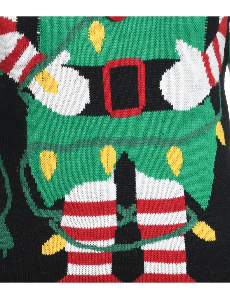 Festive Print Christmas Jumper - S