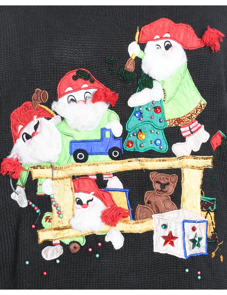 Festive Print Christmas Jumper - M