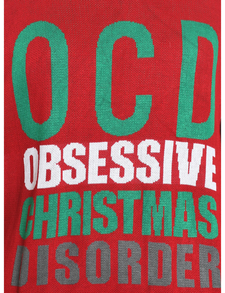 Festive Print Christmas Jumper - XL