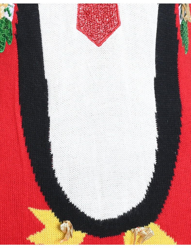 Festive Print Christmas Jumper - L