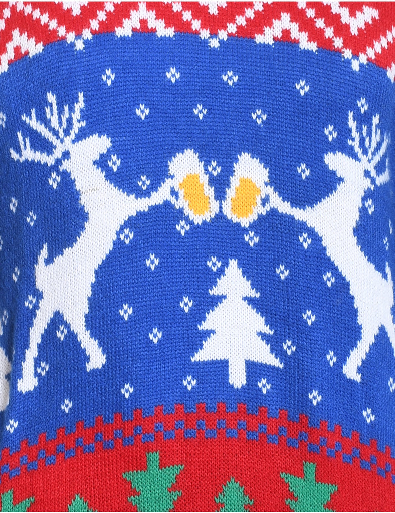 Festive Print Christmas Jumper - M
