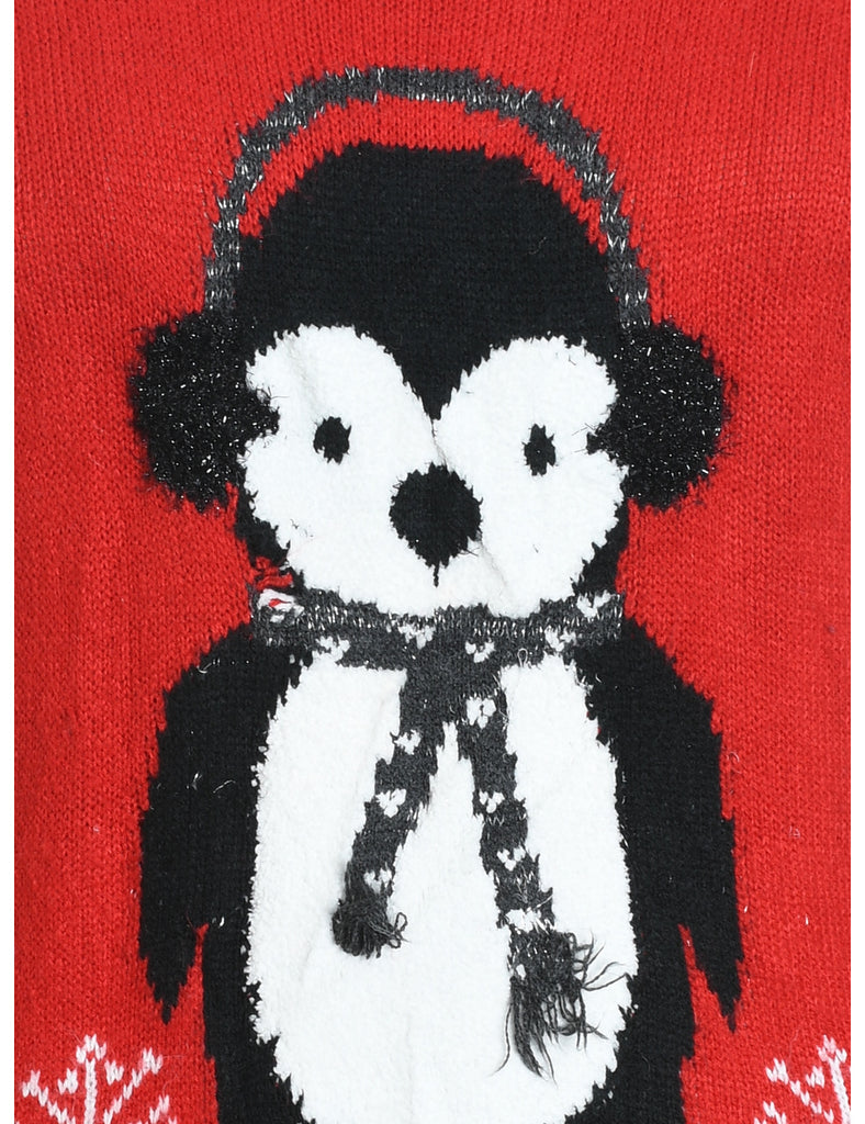 Festive Print Christmas Jumper - S