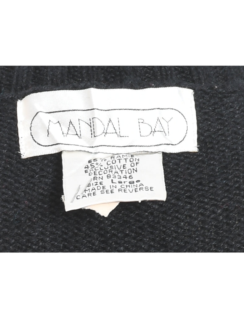 Festive Print Christmas Jumper - L