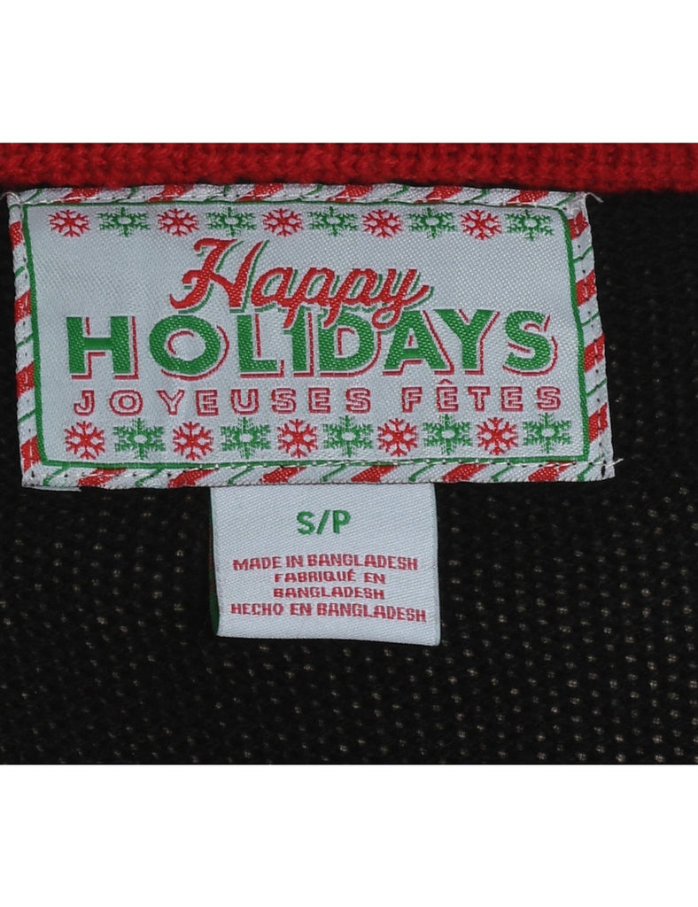 Festive Print Christmas Jumper - S