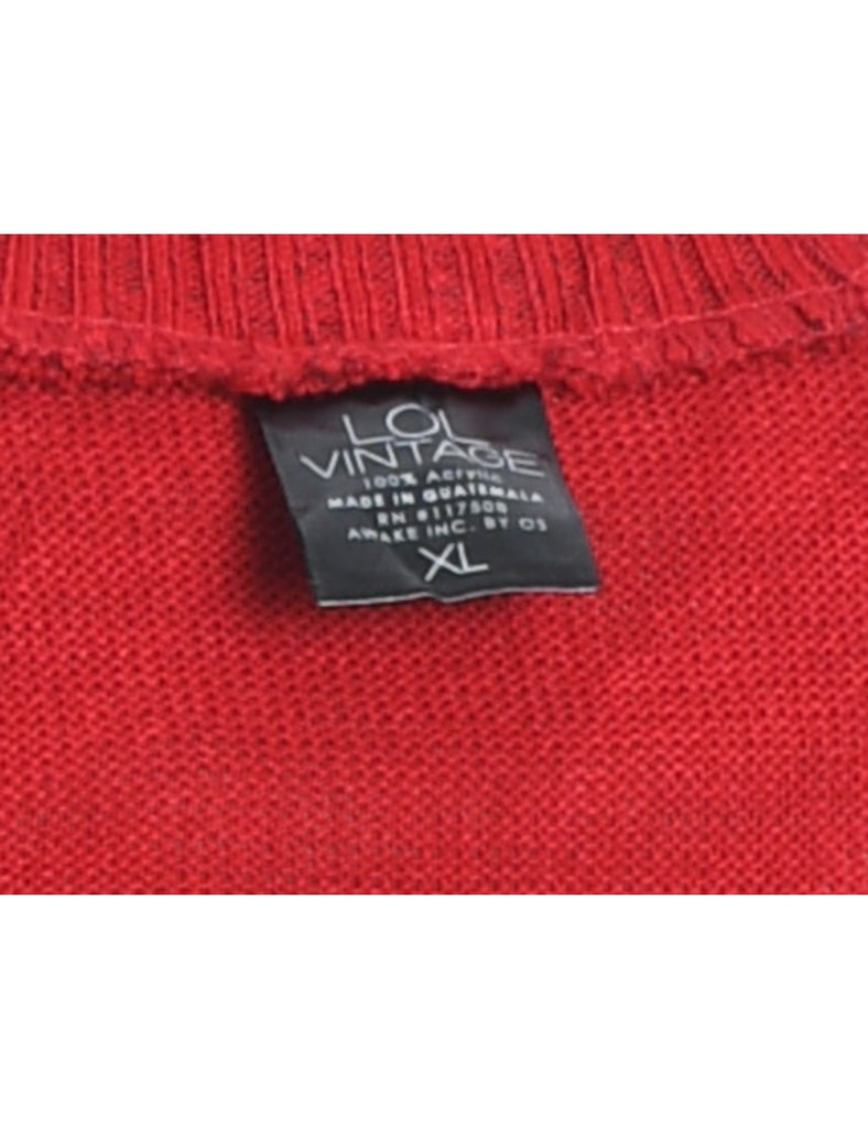 Festive Print Christmas Jumper - XL