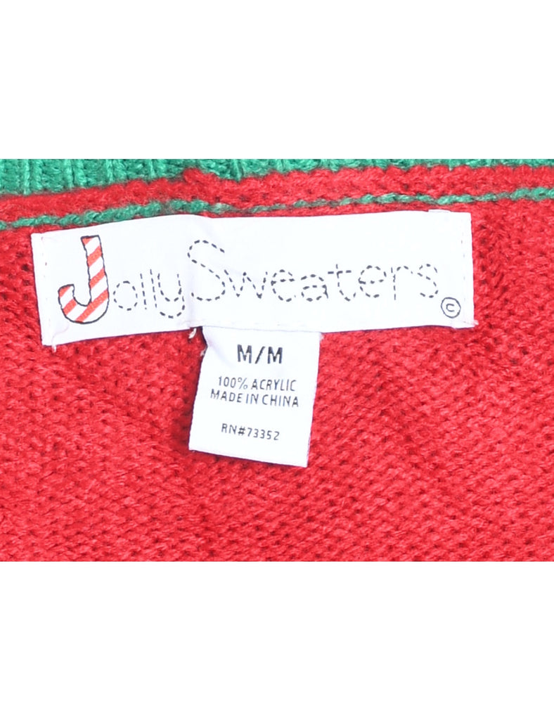 Festive Print Christmas Jumper - M