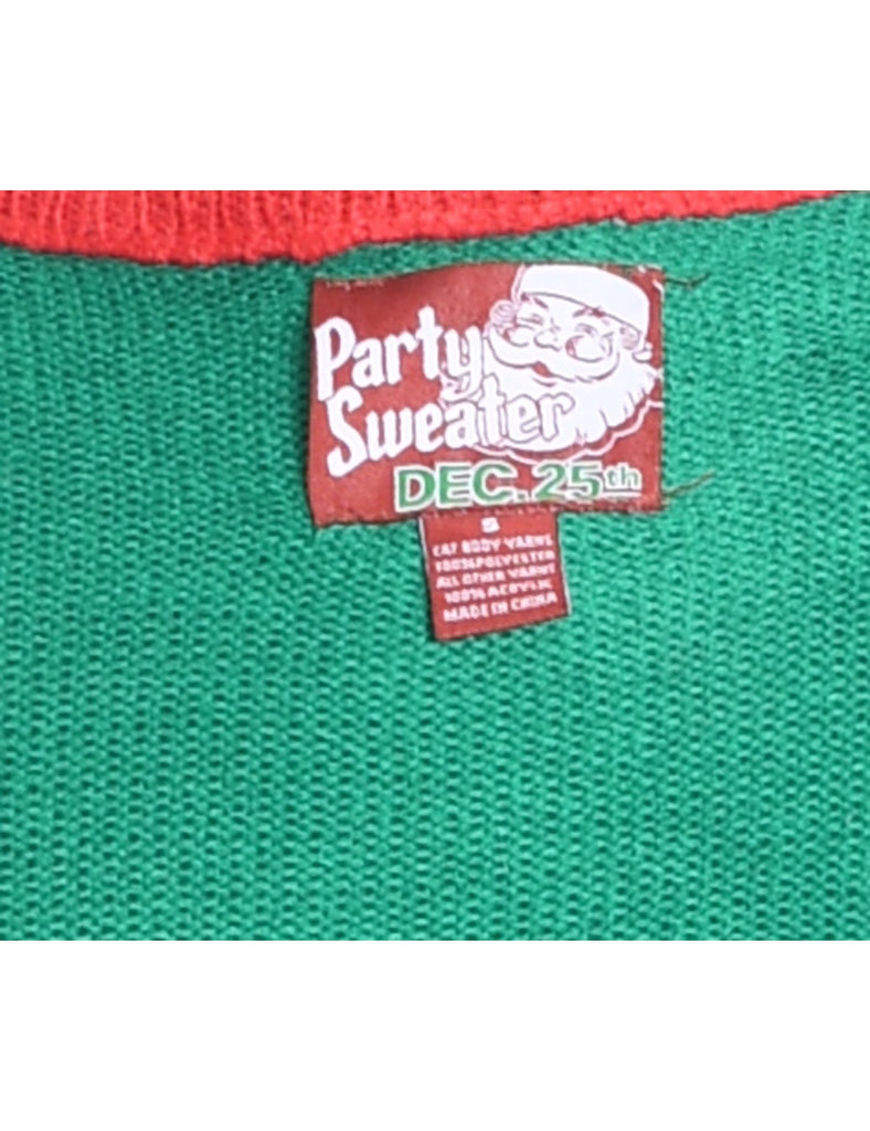 Festive Print Christmas Jumper - S