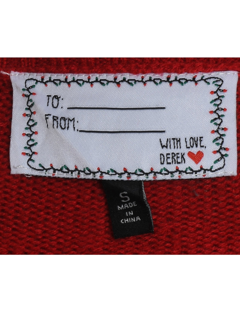 Festive Print Christmas Jumper - S