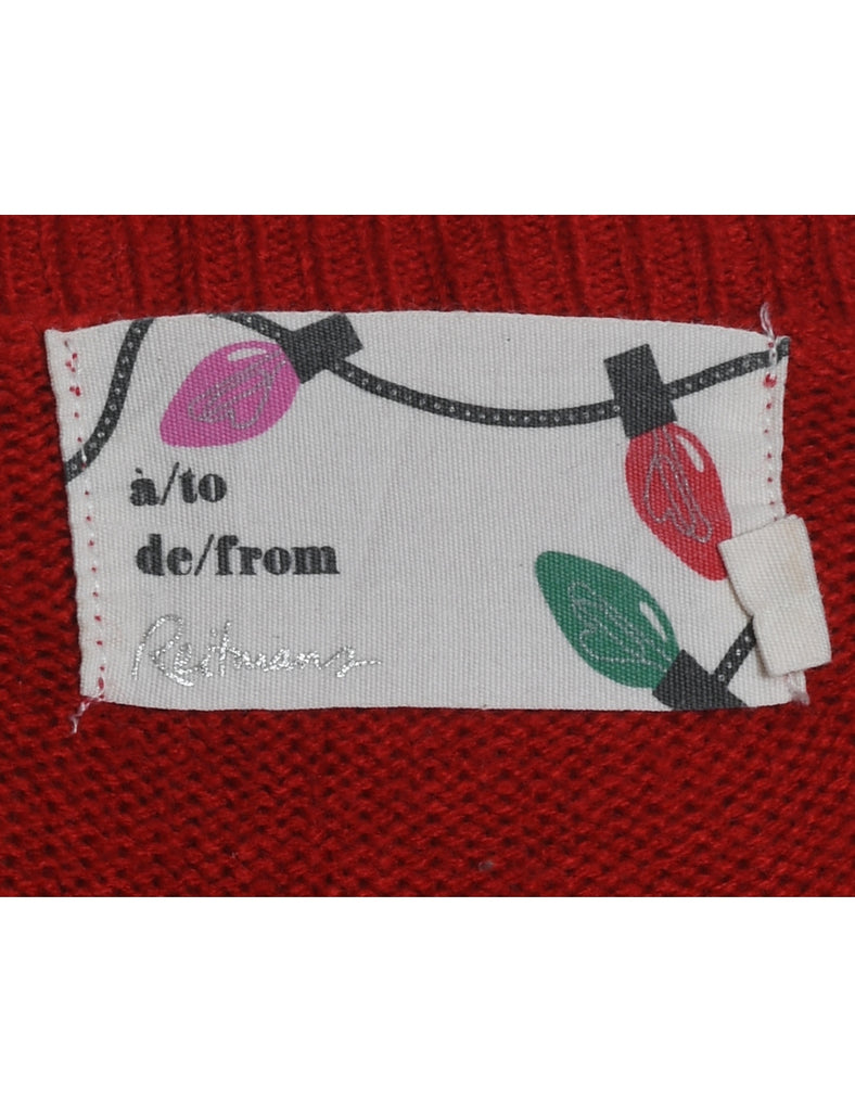 Festive Print Christmas Jumper - S