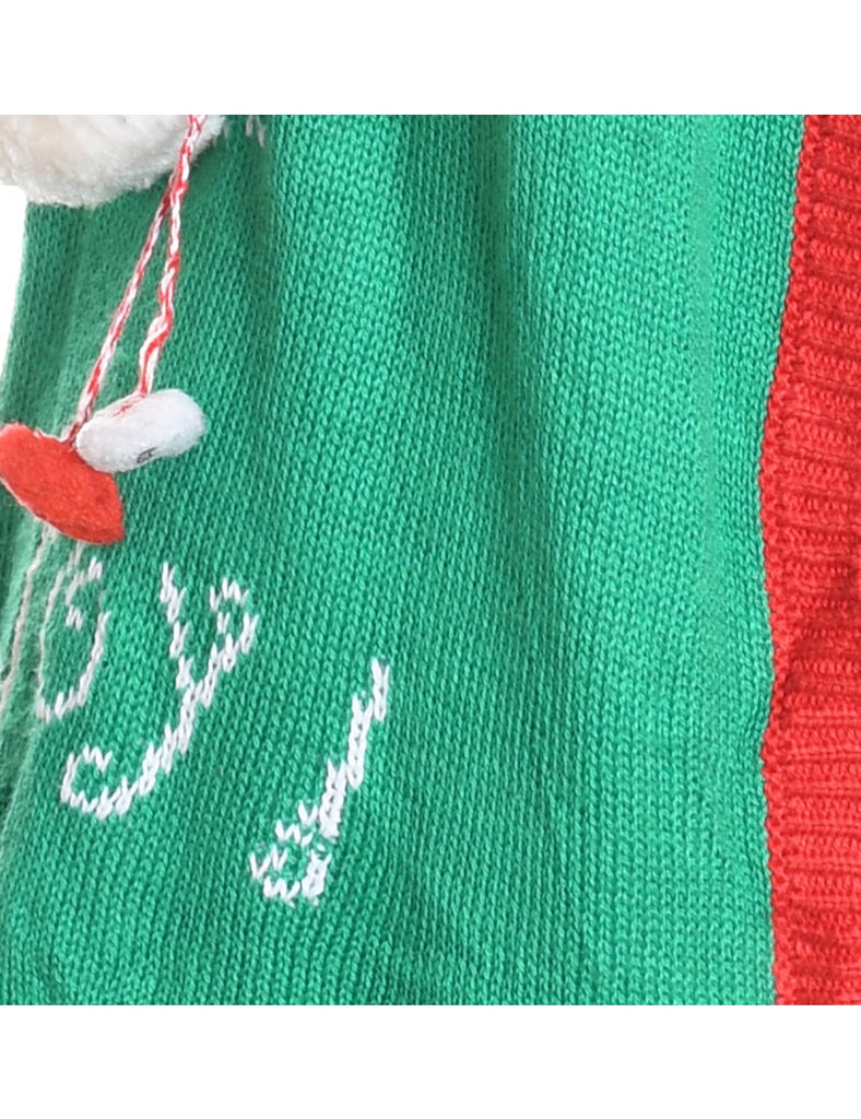 Festive Print Christmas Sweater Vest - M