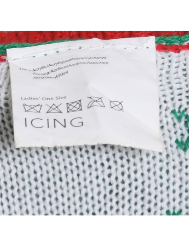 Festive Print Christmas Sweater Vest - M