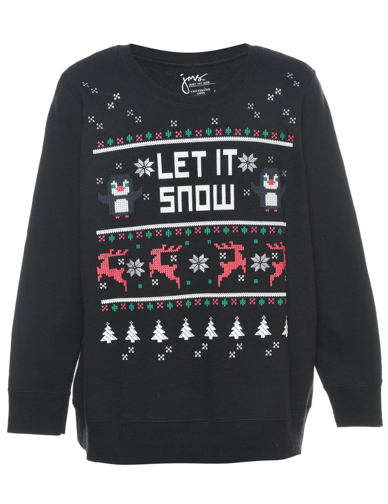 Festive Print Christmas Sweatshirt - XL