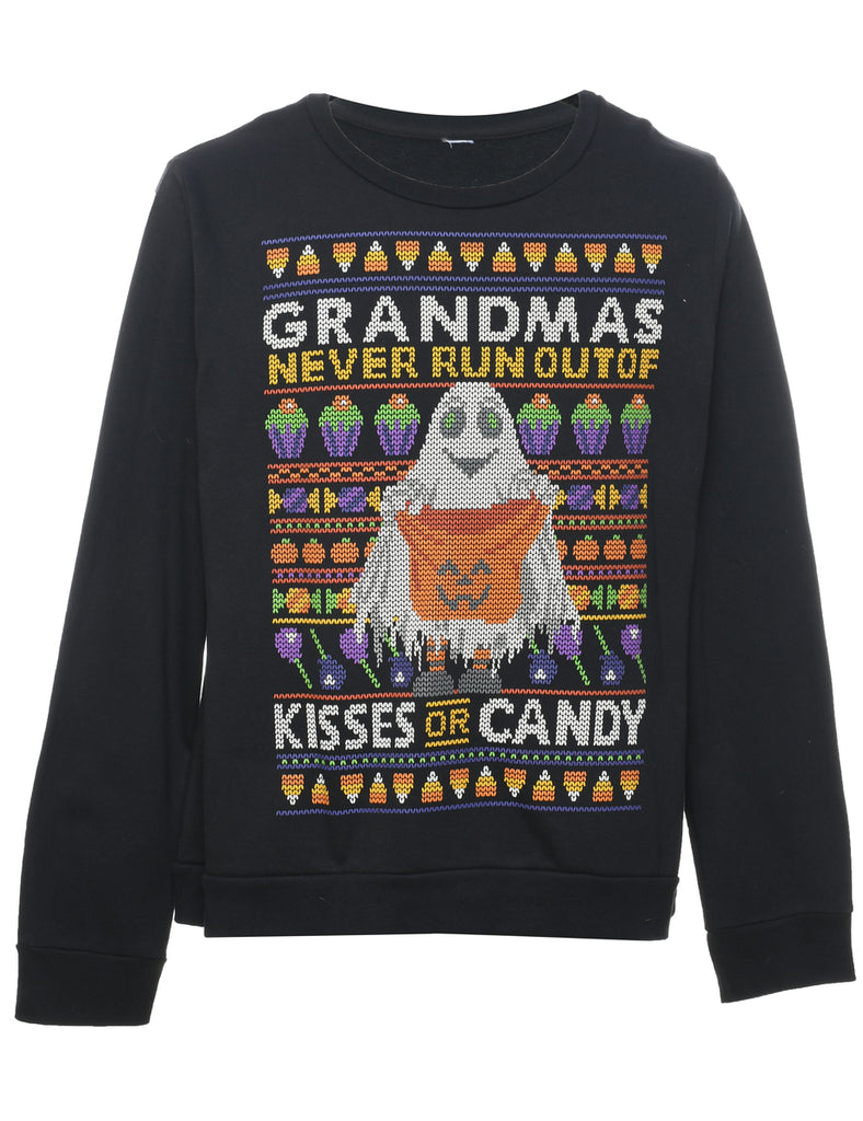 Festive Print Christmas Sweatshirt - L